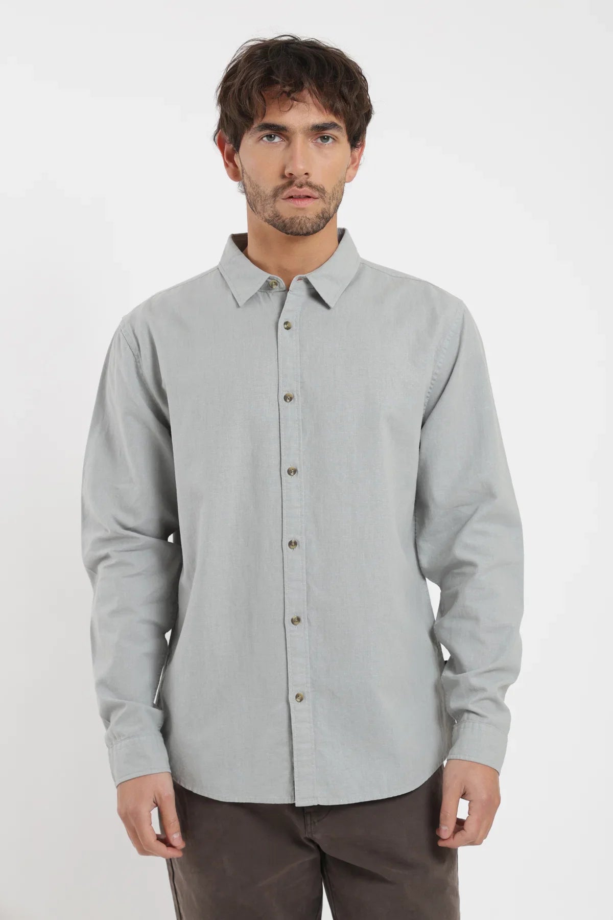 Camisa manga larga Basic celeste Froens