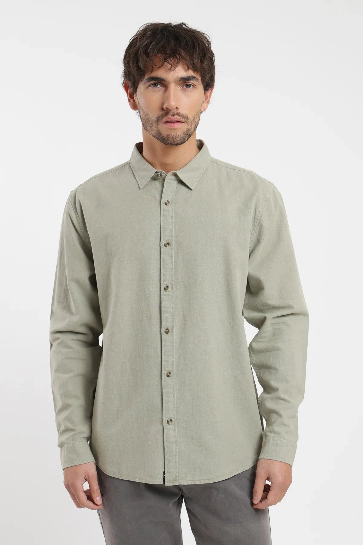 Camisa manga larga Basic verde claro Froens