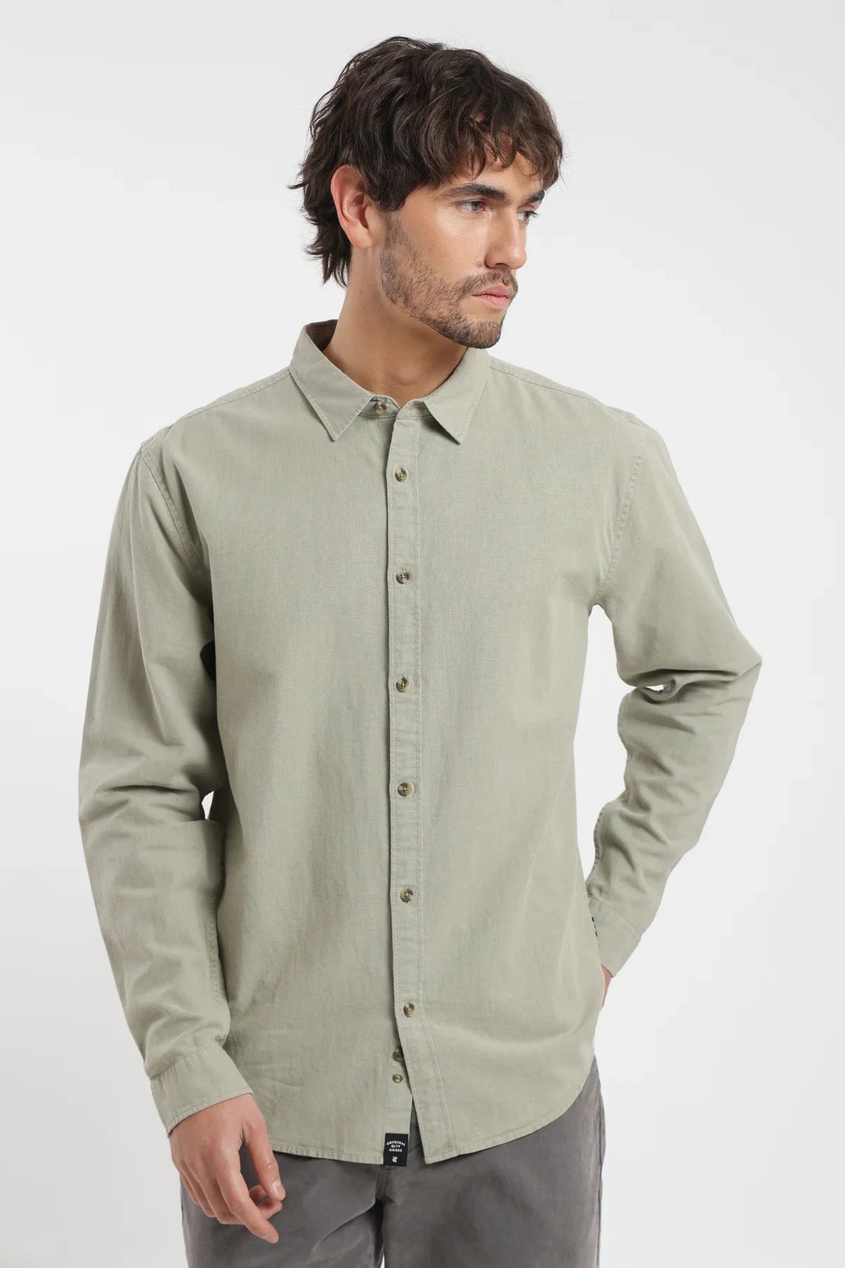 Camisa manga larga Basic verde claro Froens