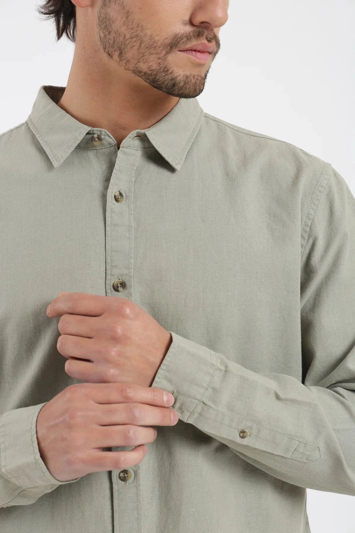 Camisa manga larga Basic verde claro Froens