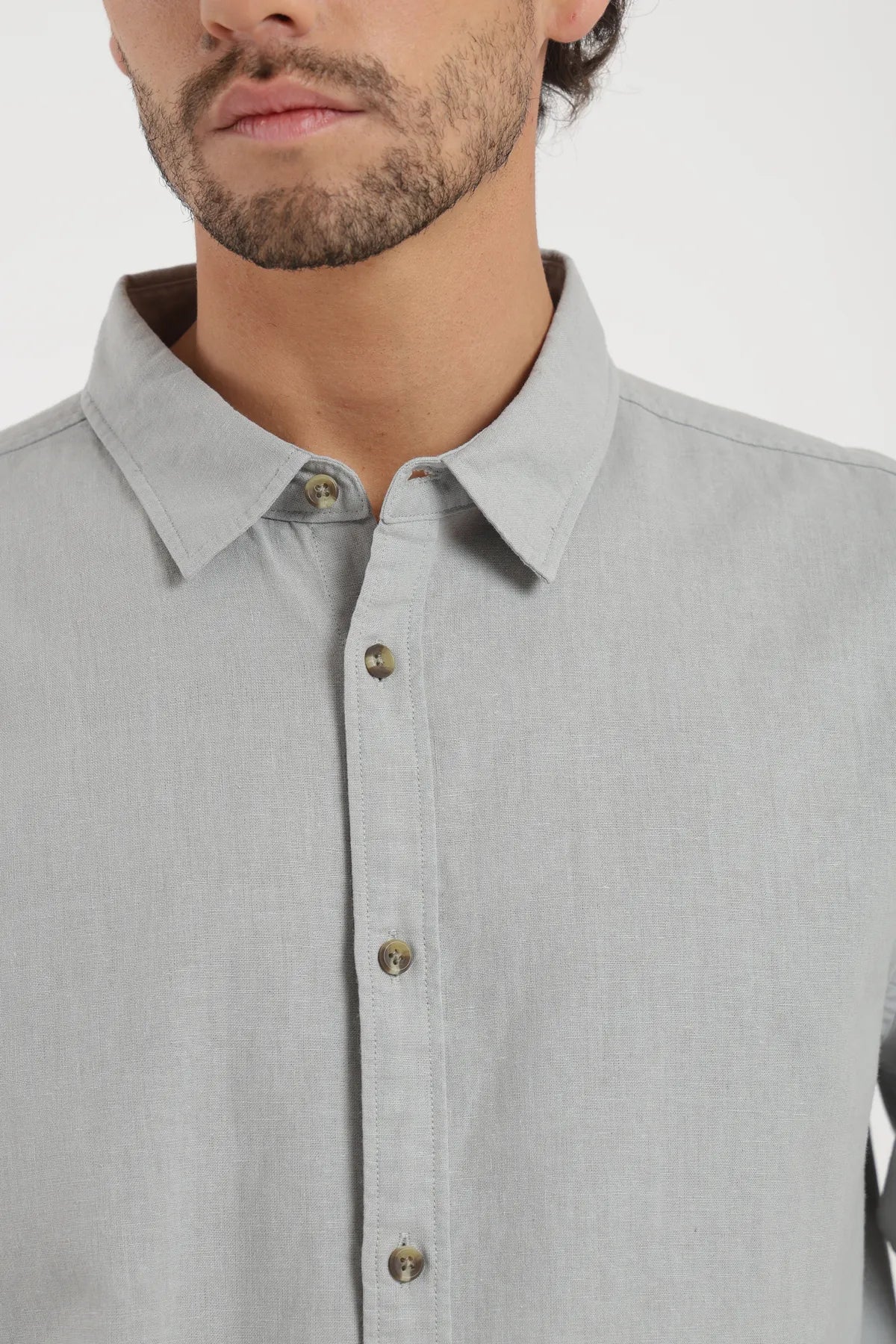 Camisa manga larga Basic celeste