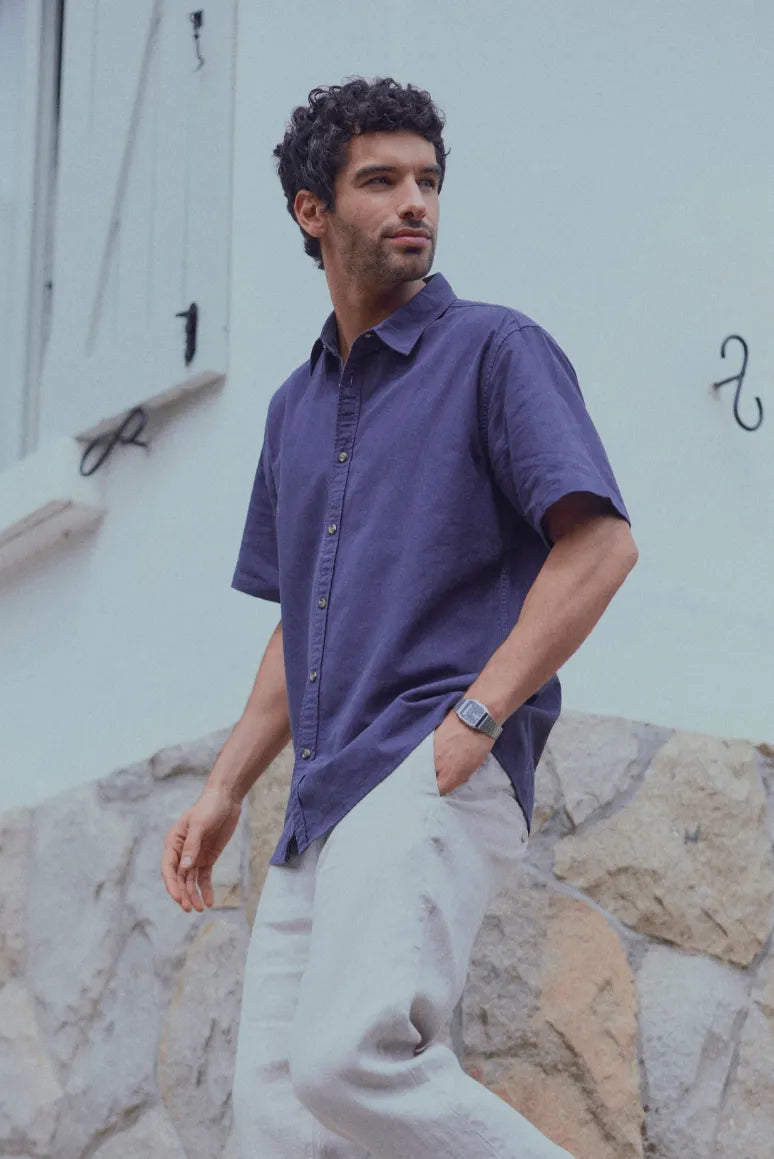 Camisa manga corta classic azul