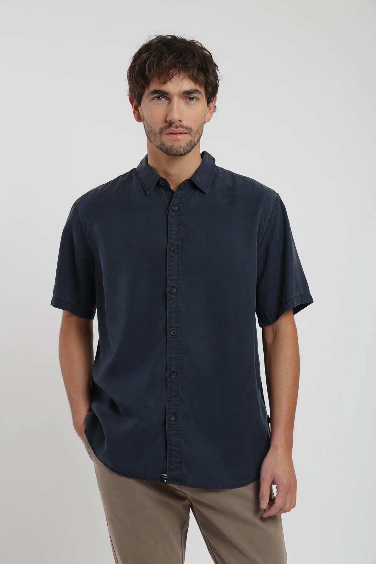 Camisa manga corta classic azul Froens