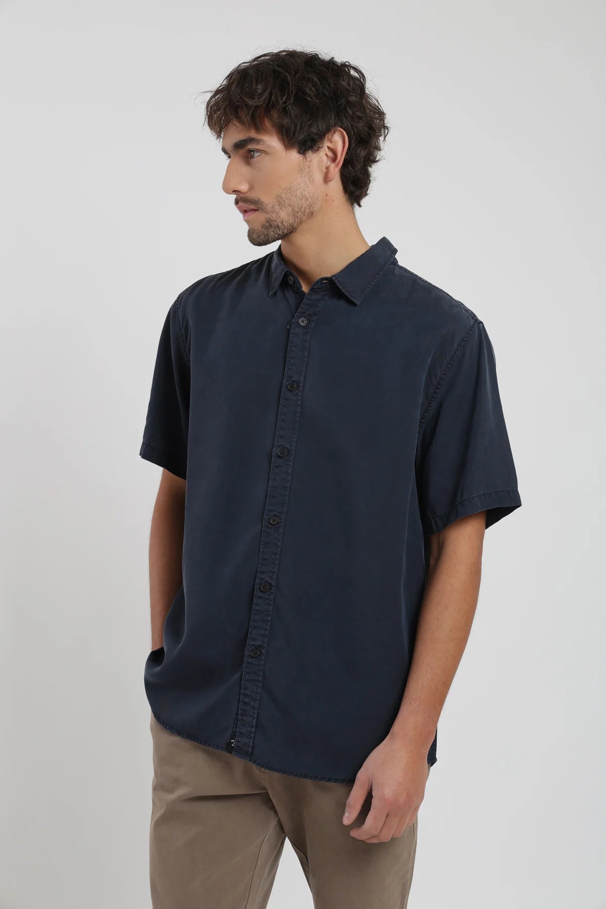Camisa manga corta classic azul Froens