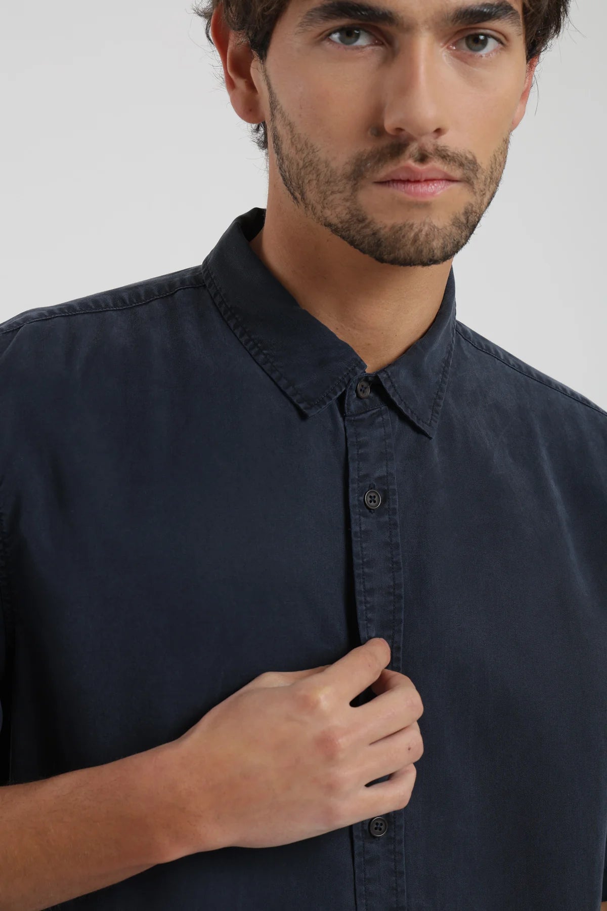 Camisa manga corta classic azul Froens