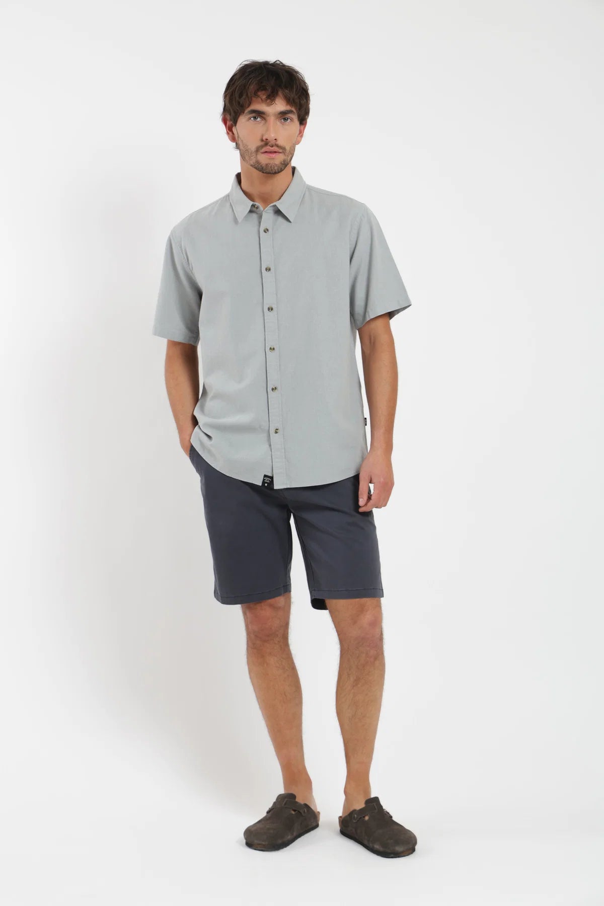 Camisa manga corta Classic celeste