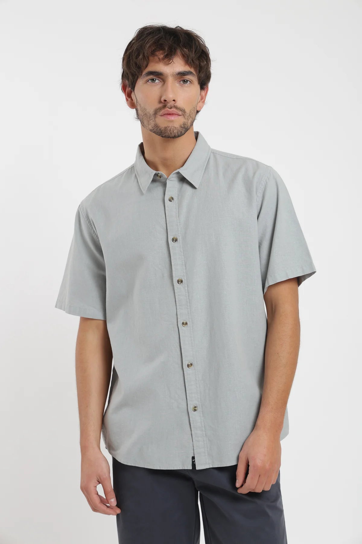 Camisa manga corta classic verde claro Froens
