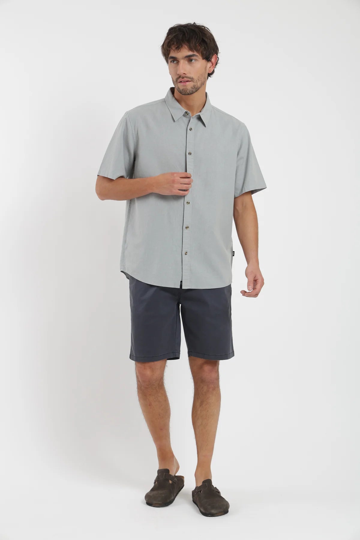 Camisa manga corta classic verde claro Froens