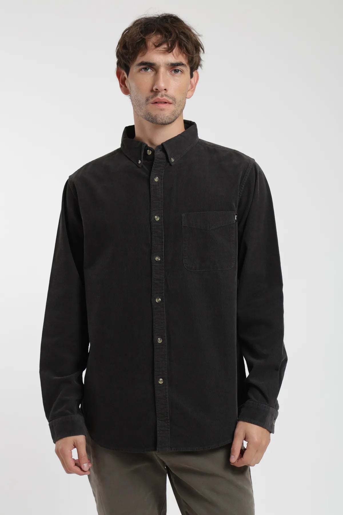 Camisa manga larga Corduroy grafito - Algodón orgánico - Frøens