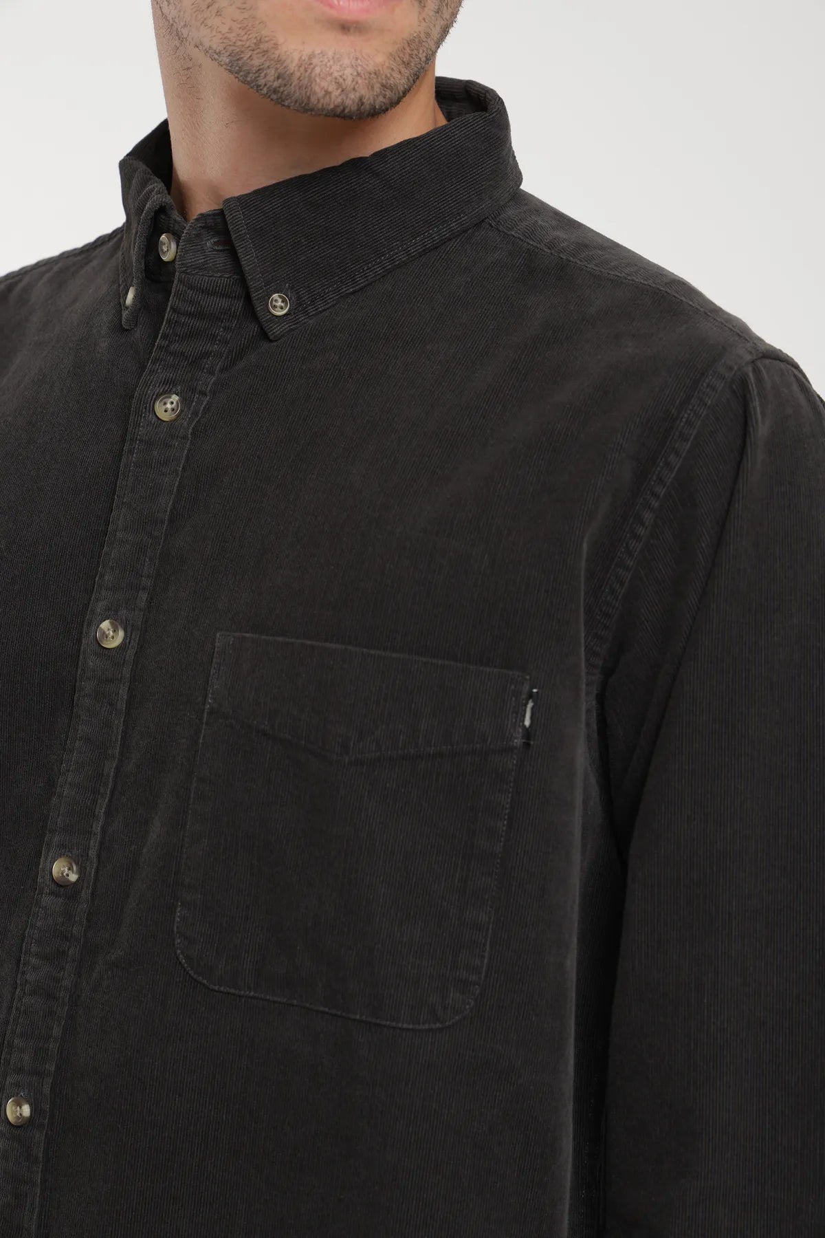 Camisa manga larga Corduroy grafito - Algodón orgánico - Frøens
