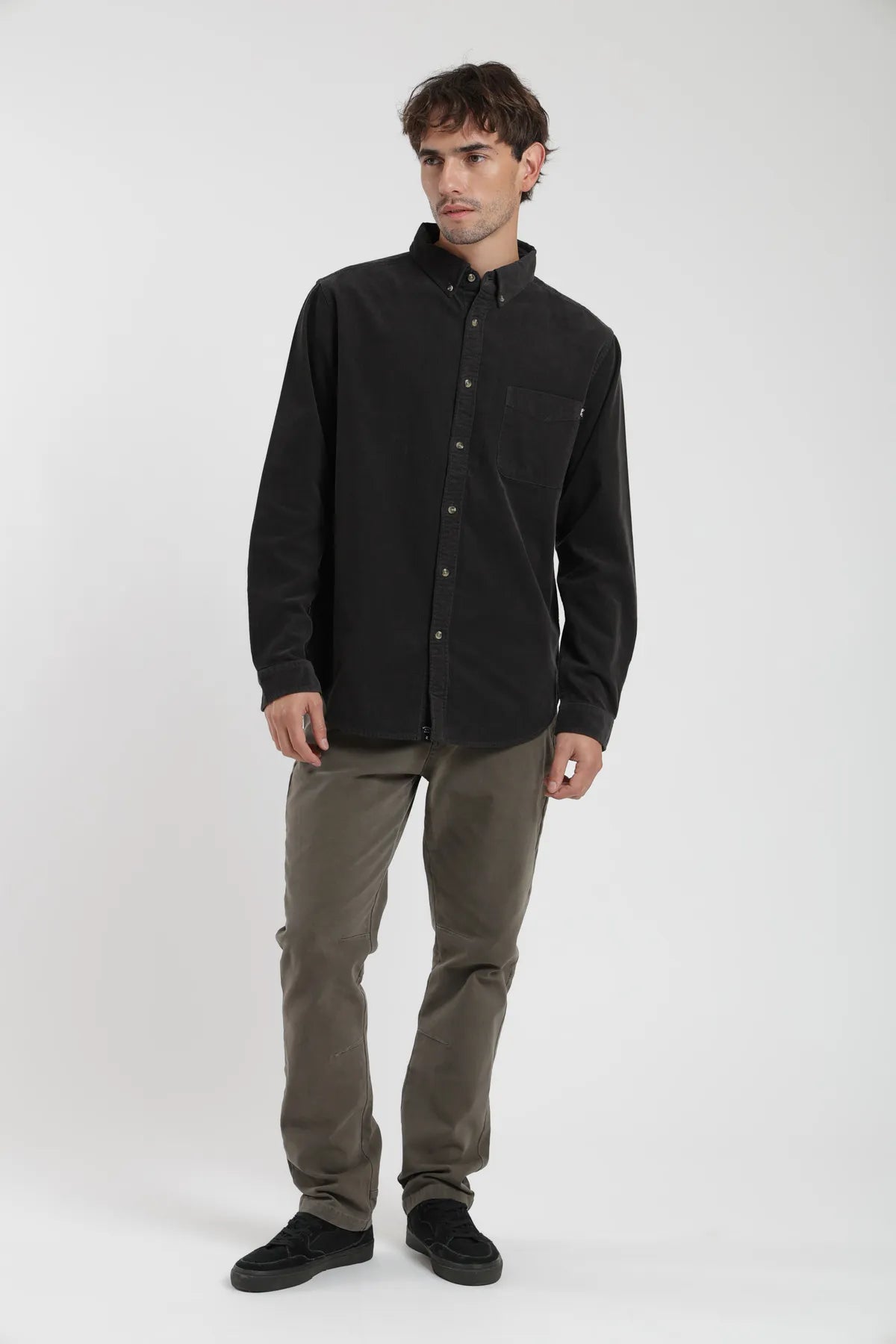 Camisa manga larga Corduroy grafito - Algodón orgánico - Frøens