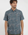 Camisa manga corta Flores azul - Viscosa Froens
