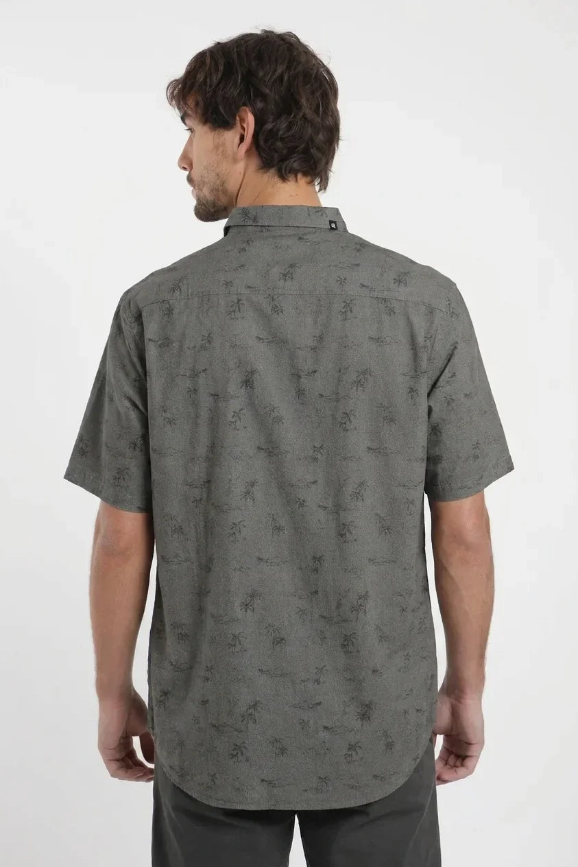Camisa manga corta Hawaii olivo Froens