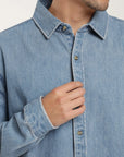 Camisa manga larga Denim azul
