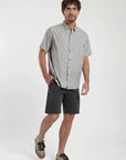 Camisa manga corta Líneas Flores taupe Froens
