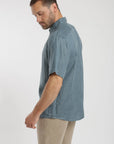 Camisa manga corta lino azul Froens