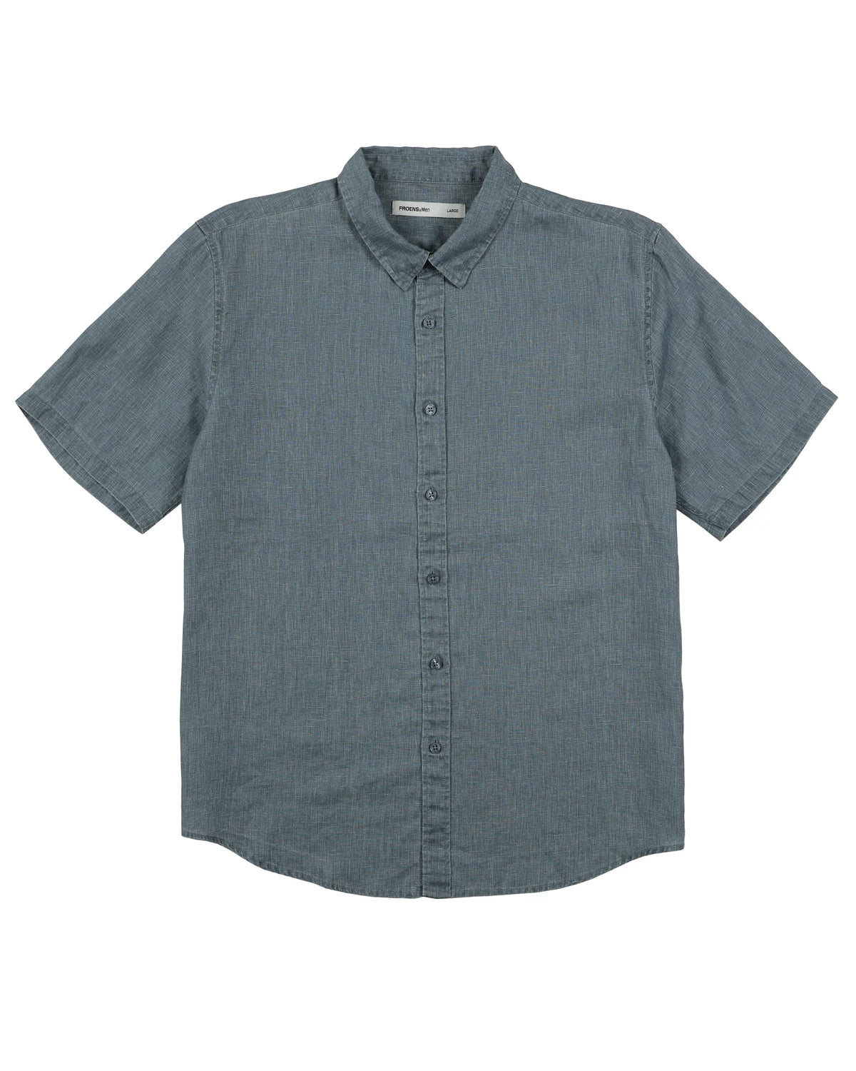 Camisa manga corta lino azul Froens