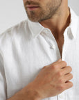 Camisa manga corta lino blanco Froens