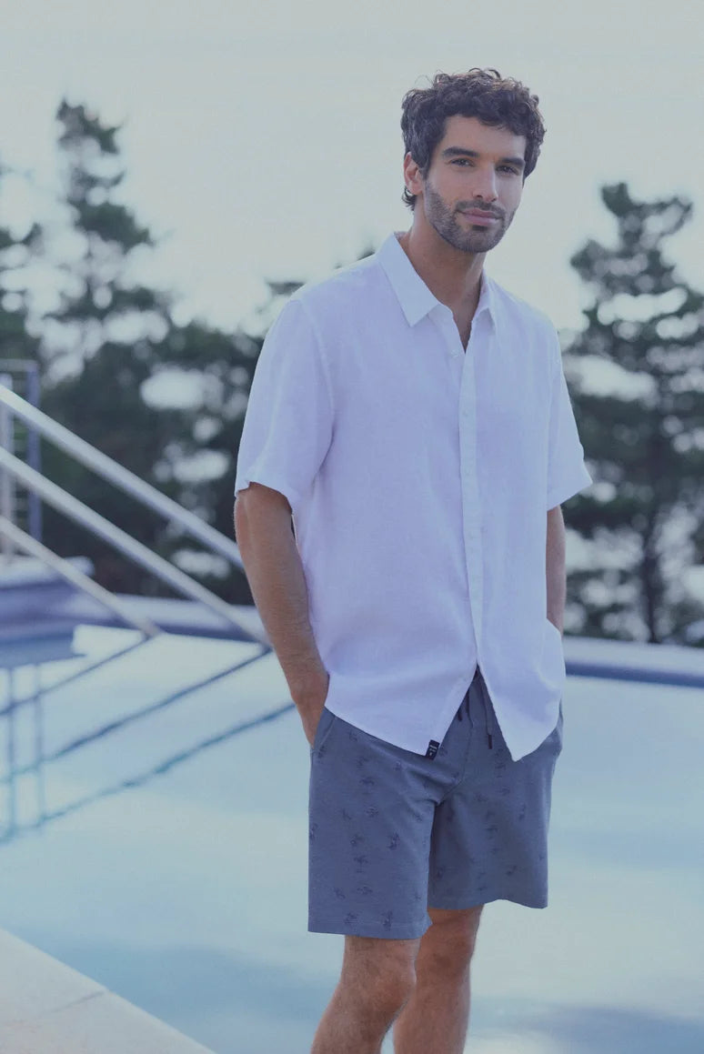 Camisa manga corta lino blanco Froens