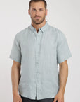 Camisa manga corta lino celeste Froens