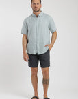 Camisa manga corta lino celeste Froens