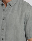 Camisa manga corta lino olivo Froens