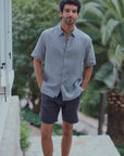 Camisa manga corta lino olivo Froens