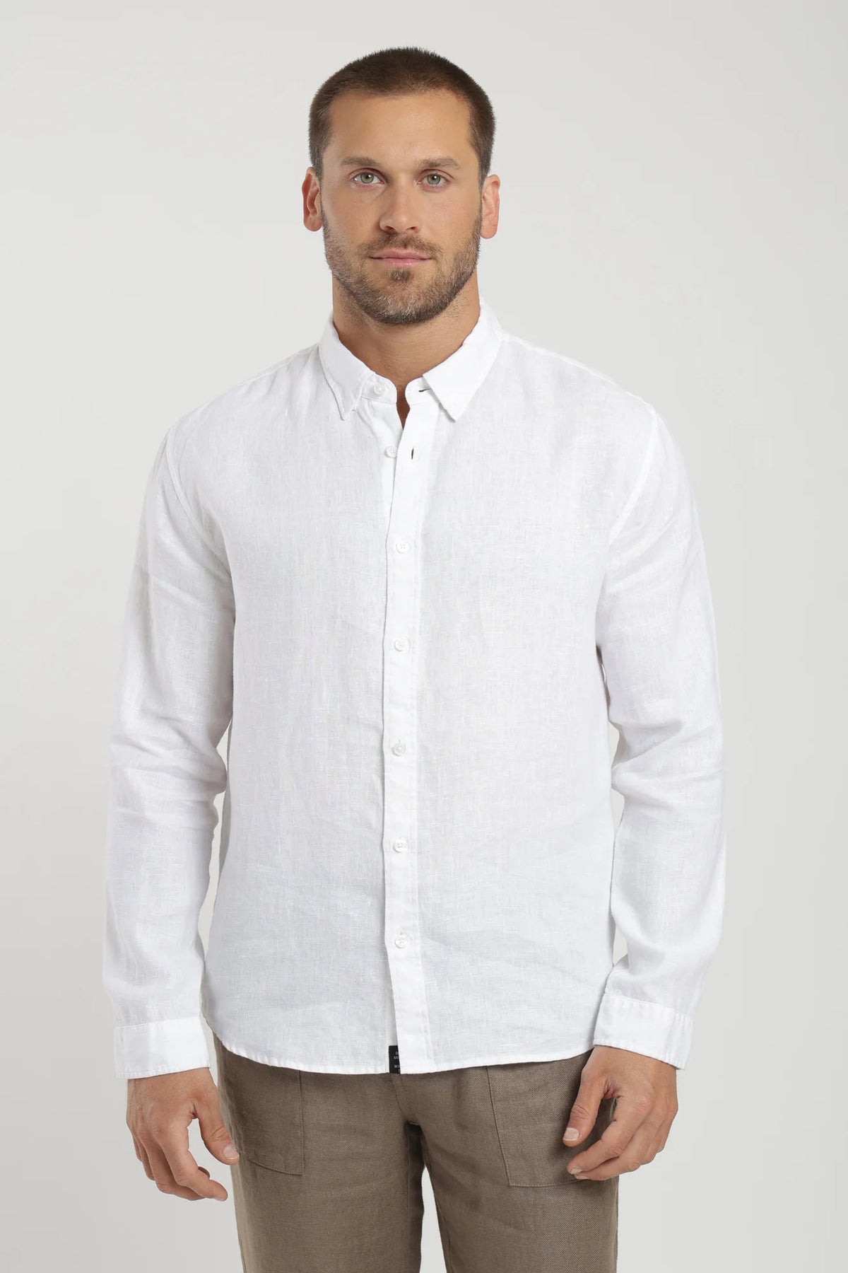 Camisa manga larga lino blanco Froens