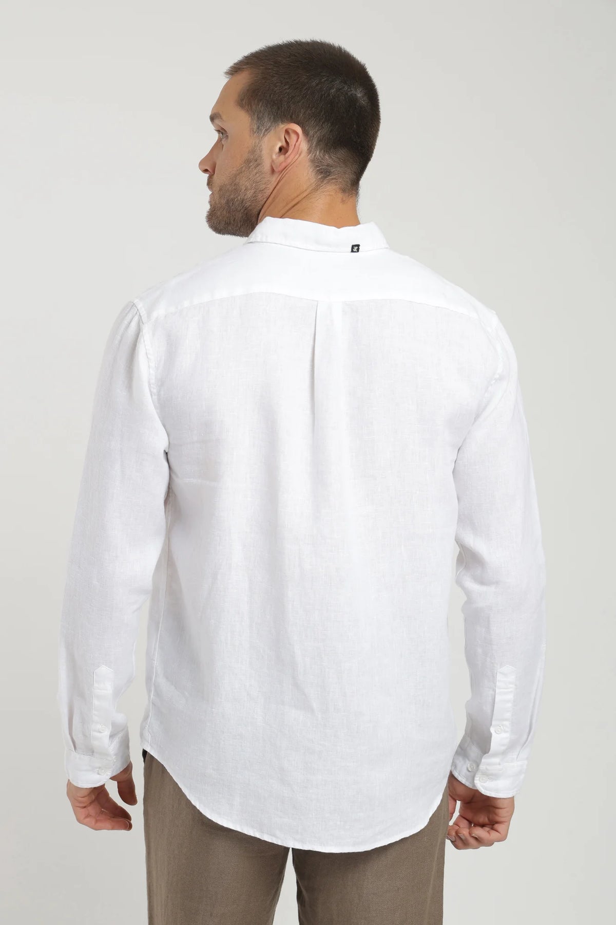 Camisa manga larga lino blanco Froens