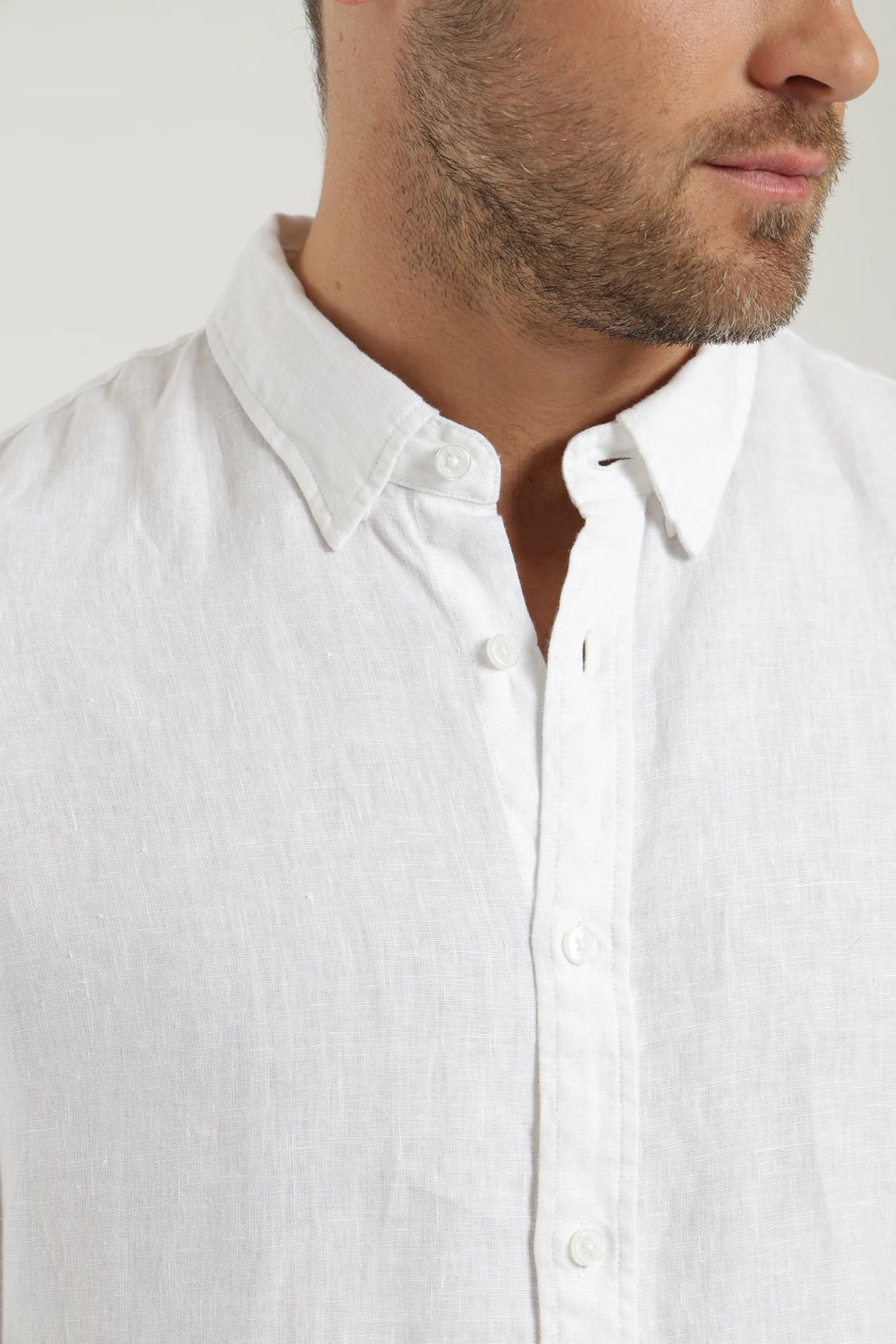 Camisa manga larga lino blanco Froens