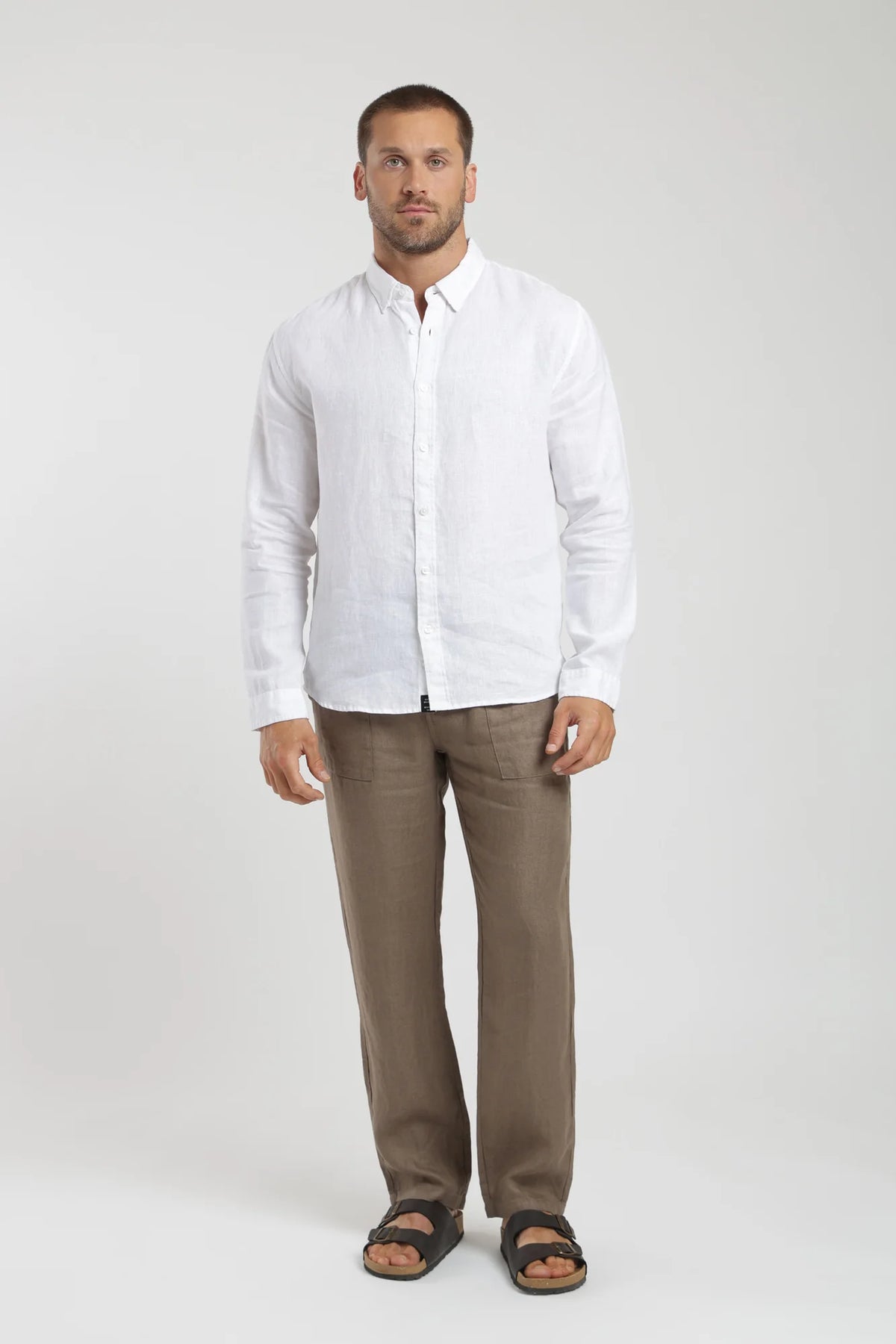 Camisa manga larga lino blanco Froens