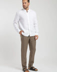 Camisa manga larga lino blanco Froens