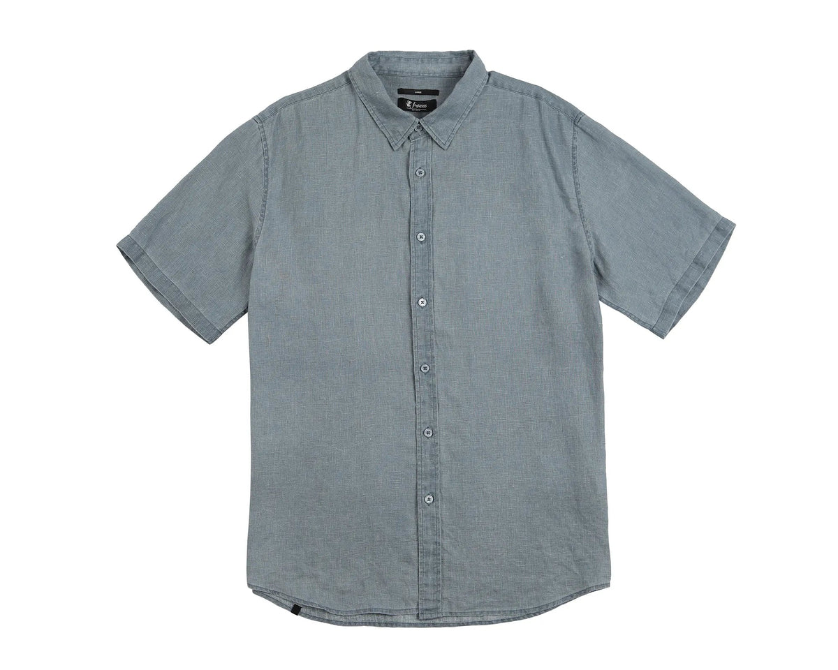 Camisa manga corta azul - Lino - Frøens