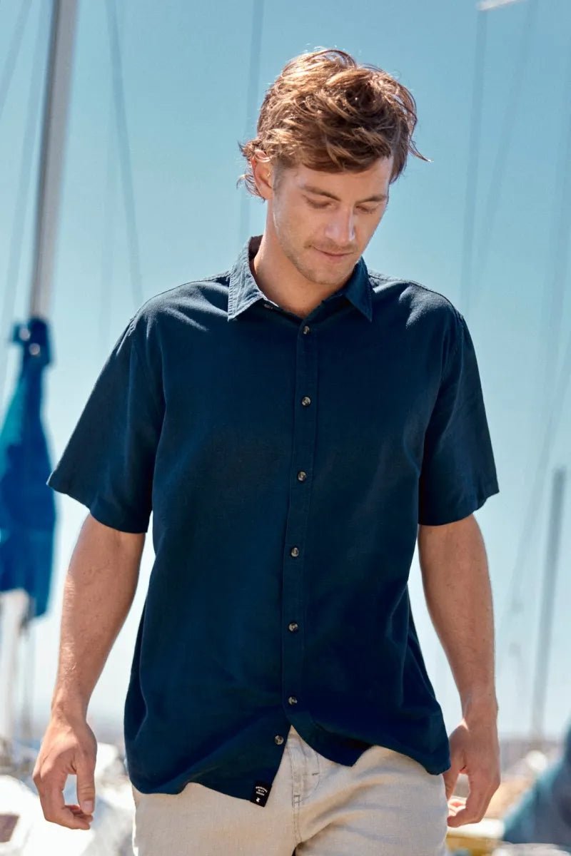 Camisa manga corta Classic azul - Algodón orgánico - Frøens