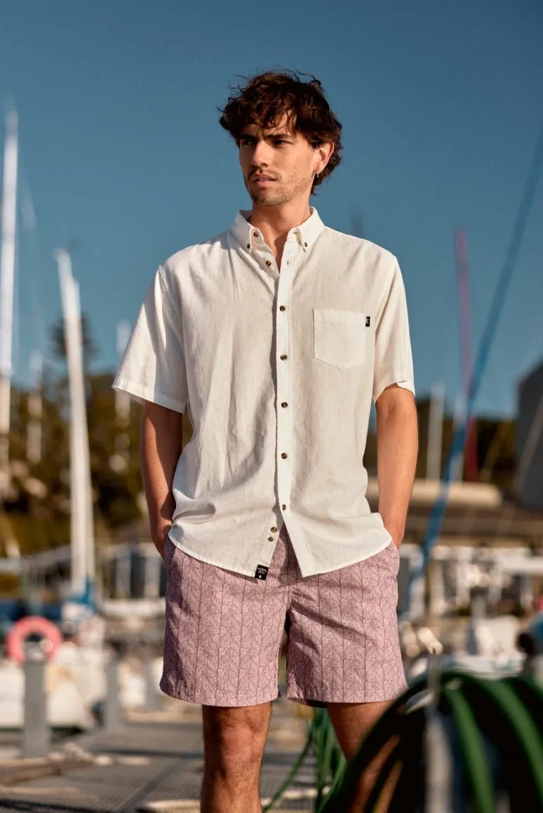 Camisa manga corta Classic blanco - Lino y algodón orgánico - Frøens