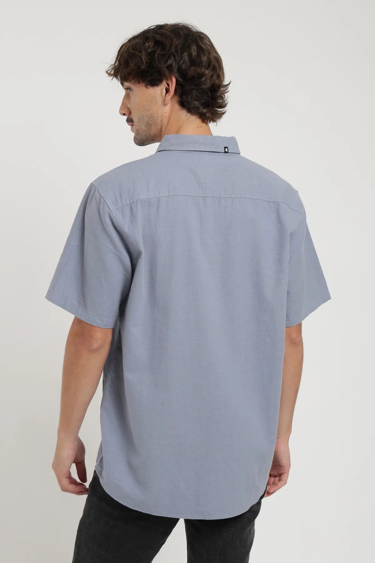 Camisa manga corta Classic celeste - Algodón orgánico y lino - Frøens