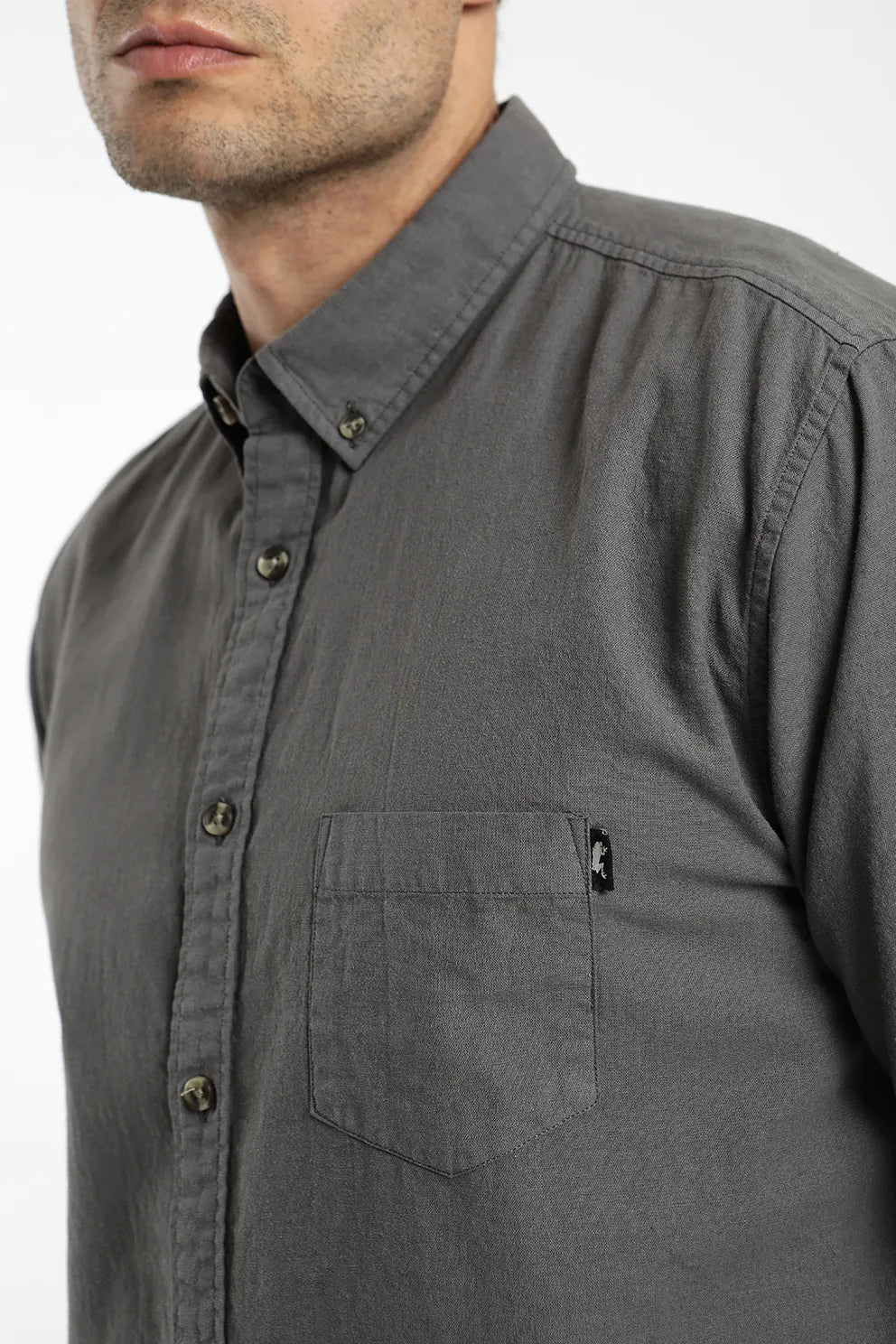 Camisa manga corta Classic grafito - Lino y algodón orgánico - Frøens