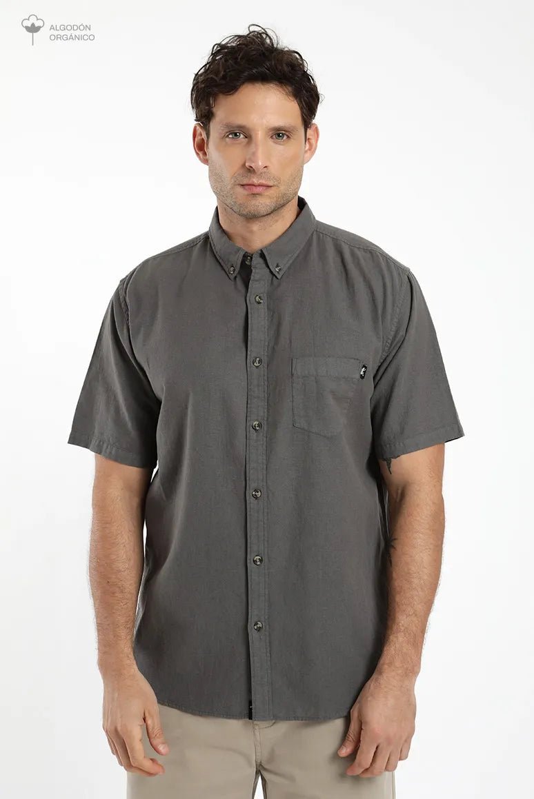 Camisa manga corta Classic grafito - Lino y algodón orgánico - Frøens