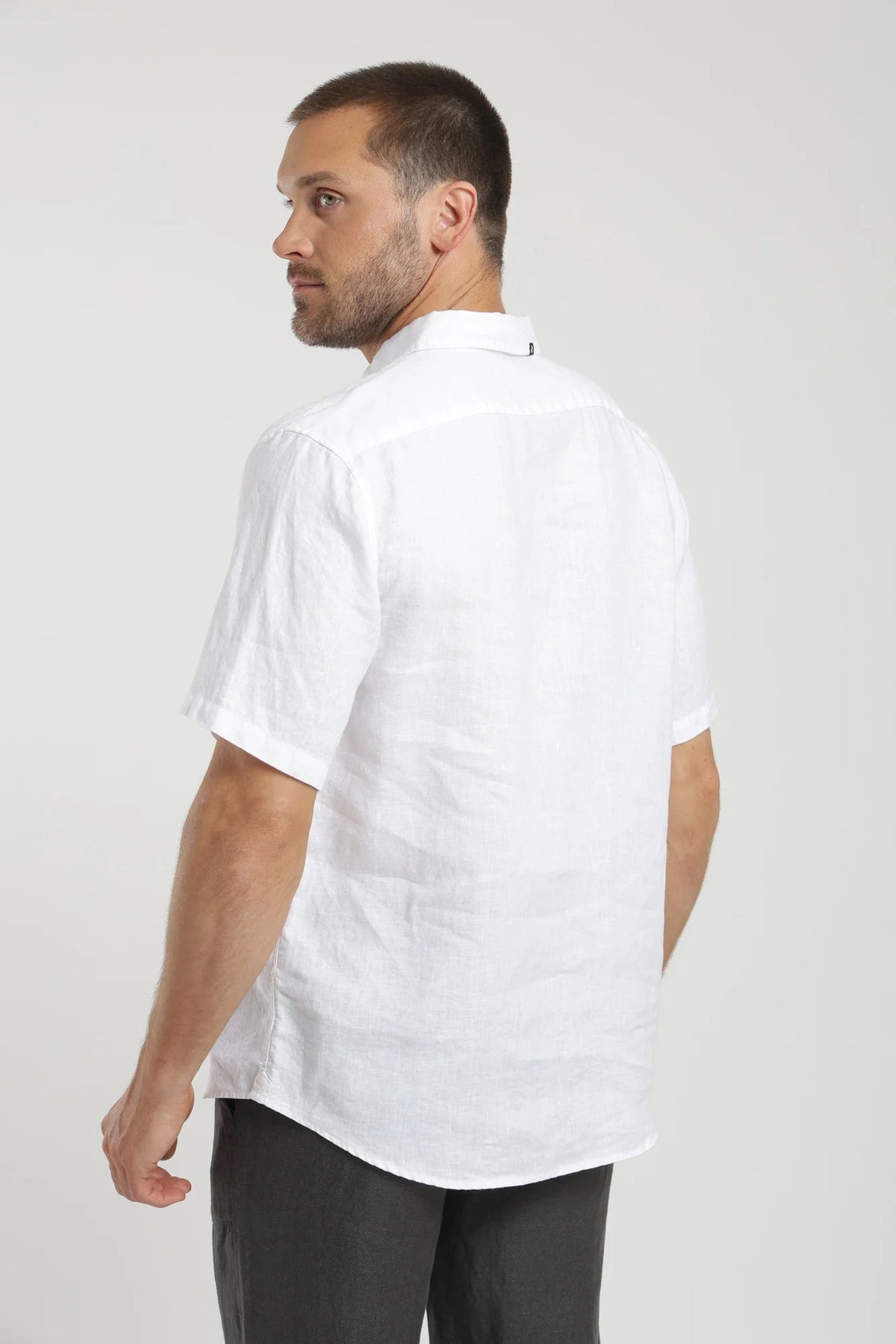 Camisa manga corta lino blanco Froens