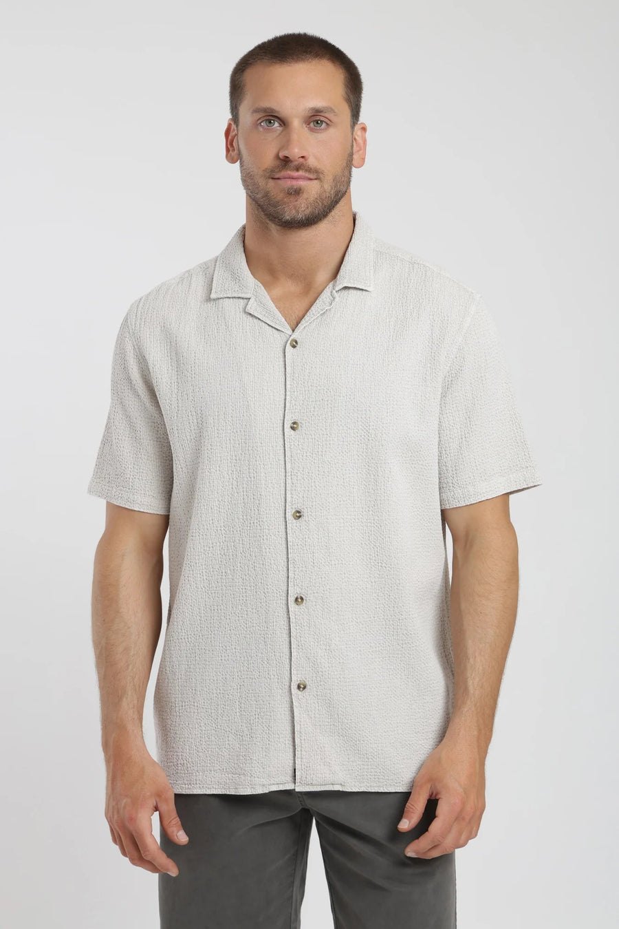 Camisa manga corta manly beige Froens