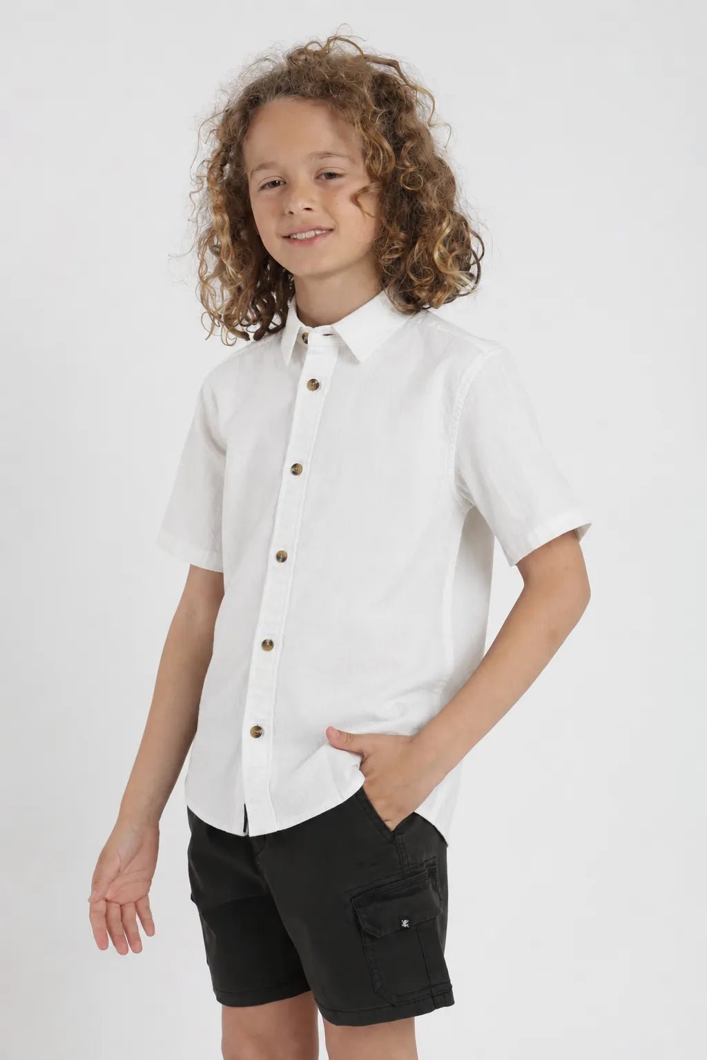 Camisa manga corta niño classic blanco - Froens