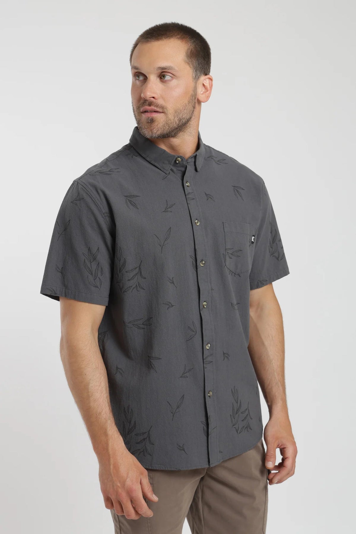 Camisa manga corta texture grafito Froens