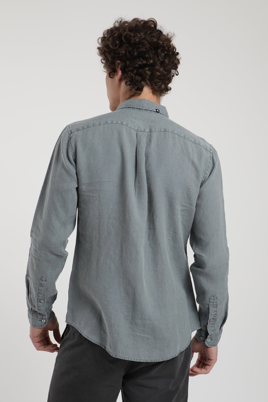 Camisa manga larga azul - Lino - Frøens