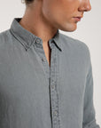 Camisa manga larga azul - Lino - Frøens