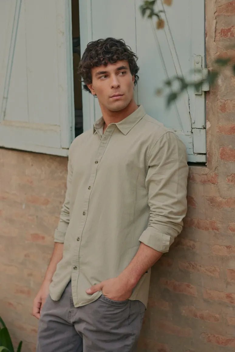 Camisa manga larga basic verde claro - Froens