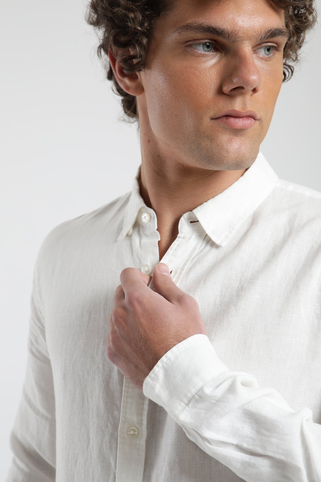 Camisa manga larga blanco - Lino - Frøens