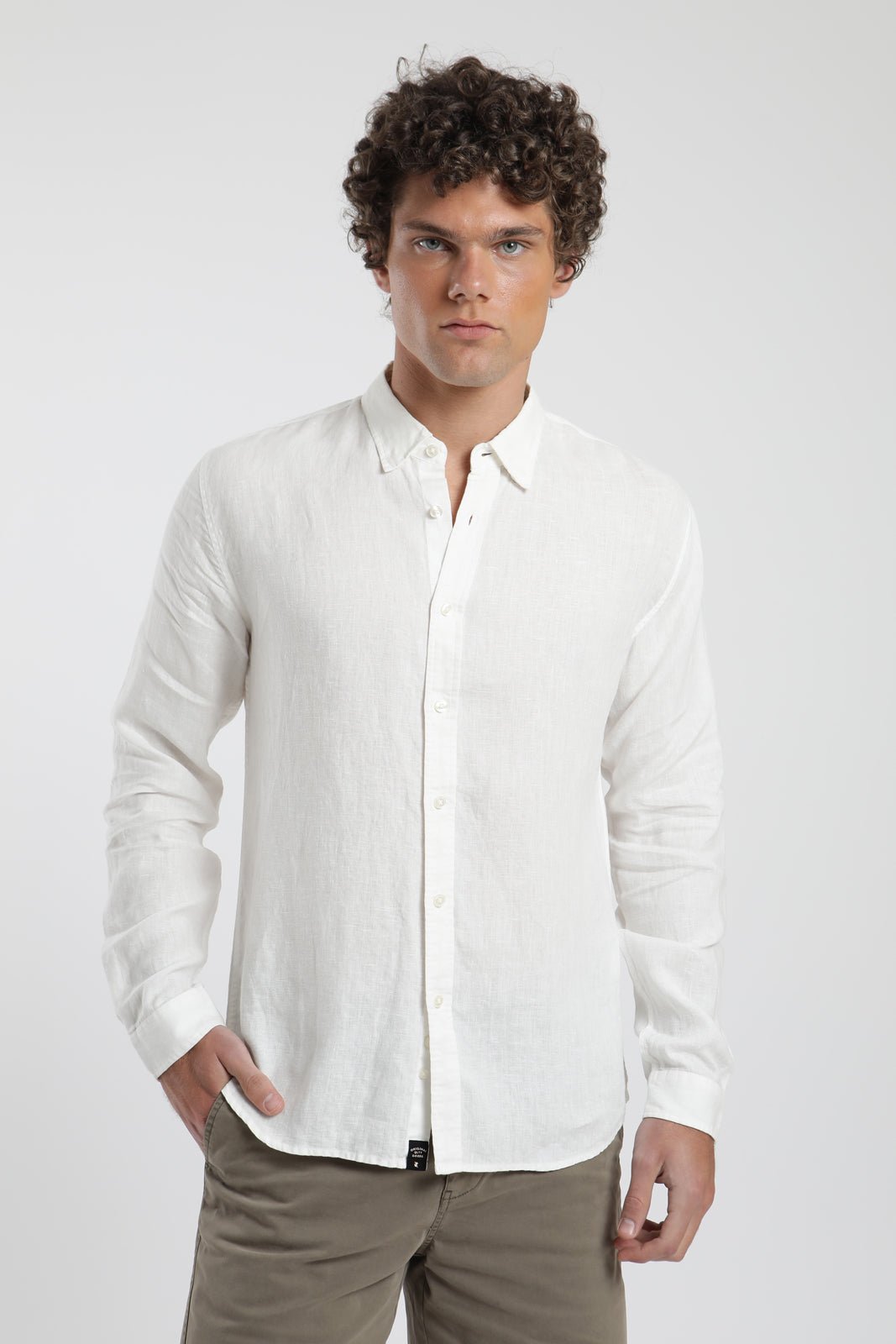 Camisa manga larga blanco - Lino - Frøens