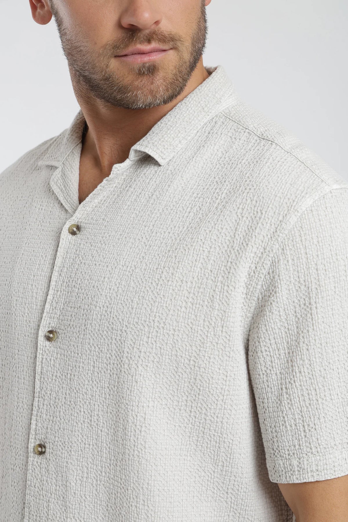 Camisa manga corta manly beige Froens