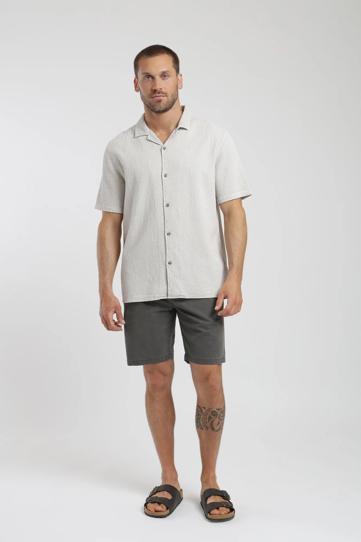 Camisa manga corta manly beige Froens