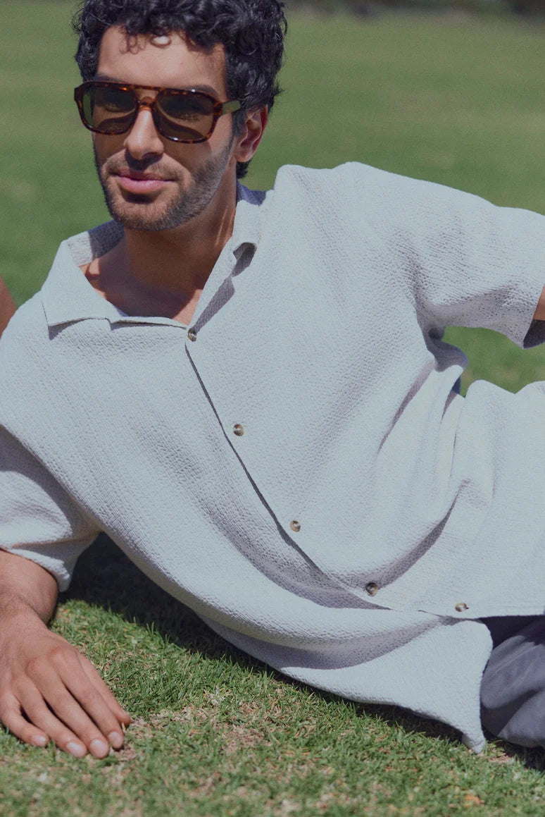 Camisa manga corta manly beige Froens